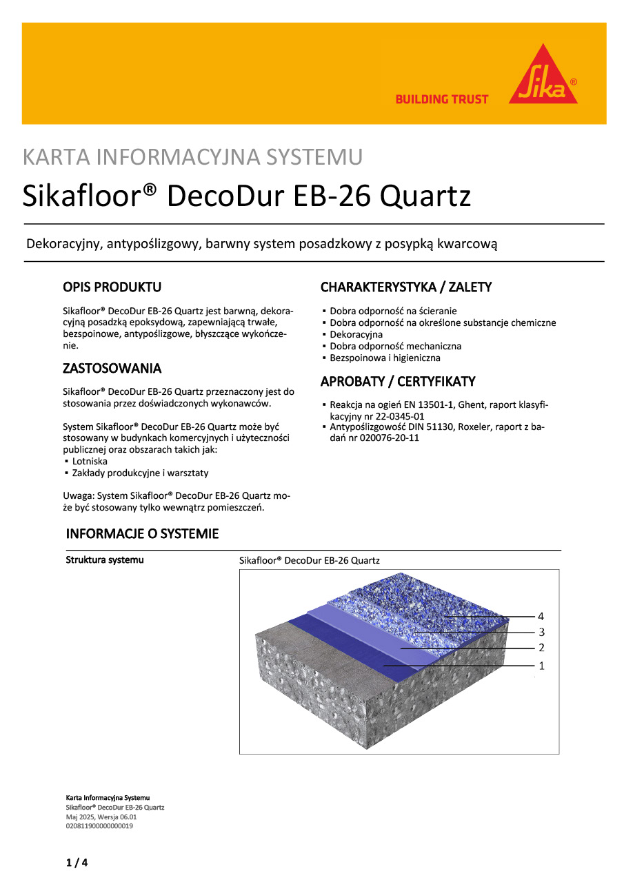 Sikafloor® DecoDur EB-26 Quartz