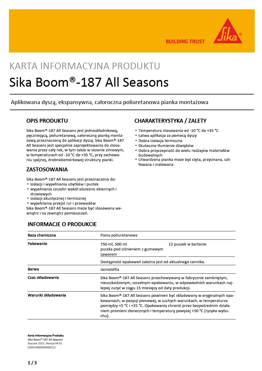 Sika Boom®-187 All Seasons