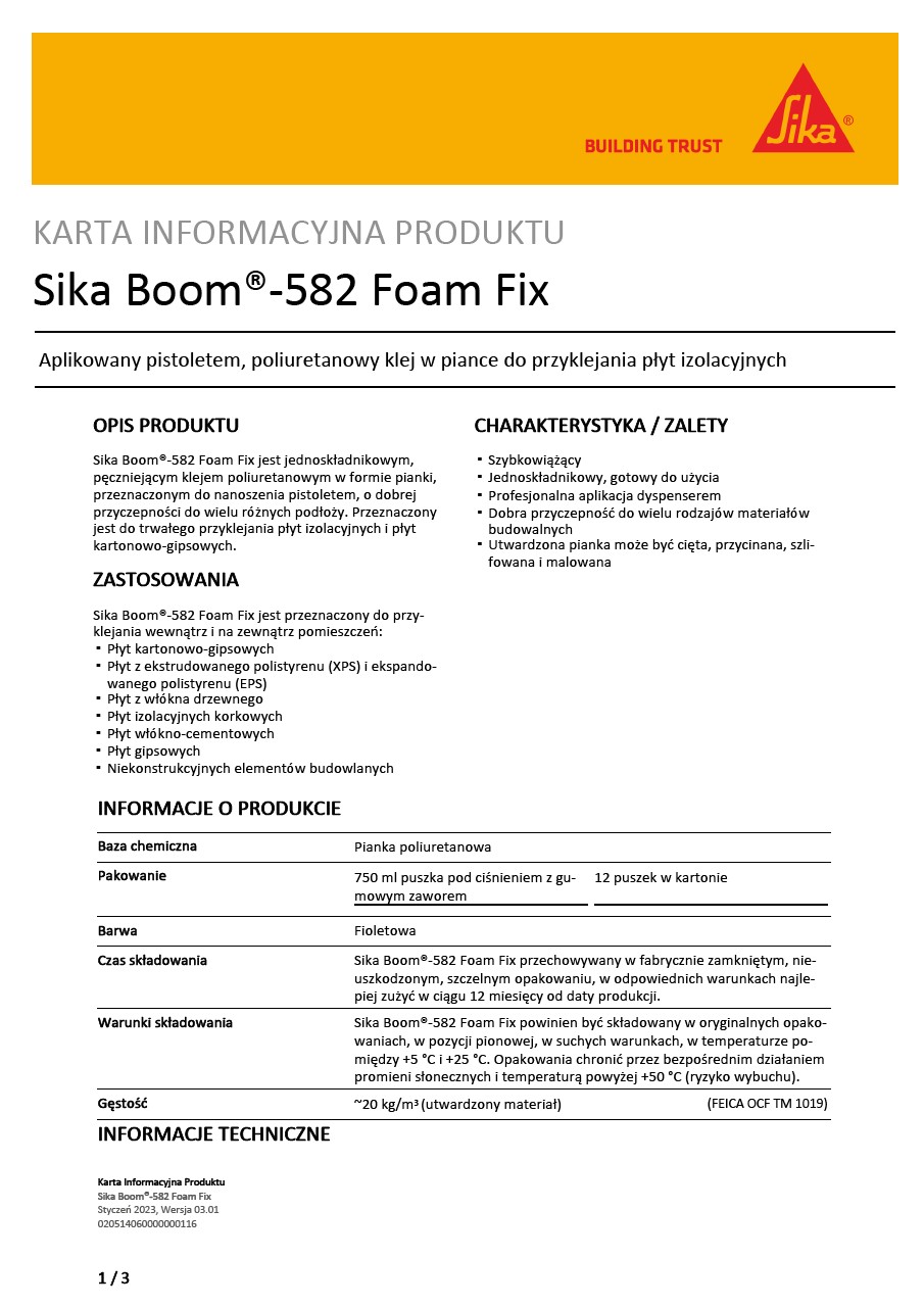 Sika Boom®-582 Foam Fix