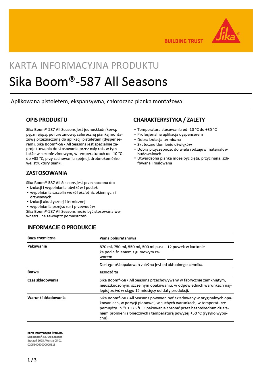 Sika Boom®-587 All Seasons
